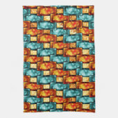 Rechteckige, geschnitzte und gefärbte Teller, Oran Geschirrtuch (Vertikal)