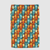 Rechteckige, geschnitzte und gefärbte Teller, Oran Golfhandtuch (Vorderseite)