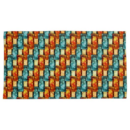 Rechteckige, geschnitzte und gefärbte Teller, Oran Kissenbezug (Vorderseite-Rechts)