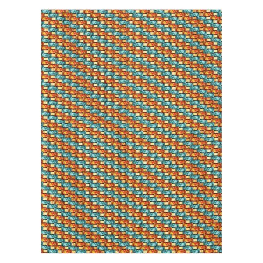 Rechteckige, geschnitzte und gefärbte Teller, Oran Tischdecke (Vorderseite)