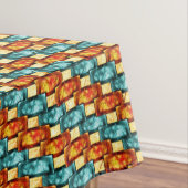 Rechteckige, geschnitzte und gefärbte Teller, Oran Tischdecke (Beispiel)