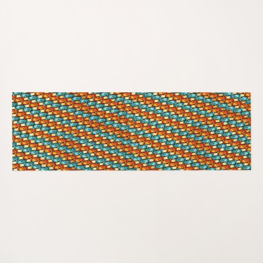 Rechteckige, geschnitzte und gefärbte Teller, Oran Yogamatte (Rückseite (Horizontal))