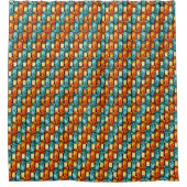 rechteckige, geschnitzte, zyanfarbene Teller Duschvorhang (Vorderseite)