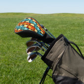 rechteckige, geschnitzte, zyanfarbene Teller Golf Headcover (In SItu)
