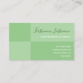 Rechteckige Grüntöne mit Logo-Kalligraphie Visitenkarte (Rückseite)