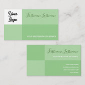 Rechteckige Grüntöne mit Logo-Kalligraphie Visitenkarte (Vorne/Hinten)