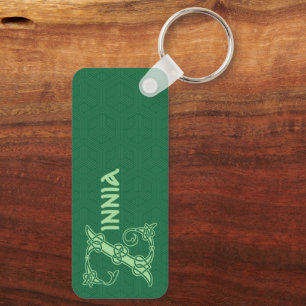 Rechteckige keltische Knoten Dekorative Hauptstadt Schlüsselanhänger