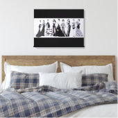 Rechteckige Leinwand Blk & Wht Fashion Print (Insitu (Schlafzimmer))