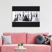 Rechteckige Leinwand Blk & Wht Fashion Print (Insitu (Wohnzimmer))