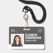 Rechteckige Logo-Kurze Foto-Barcode-ID Horizontal Ausweis (Vorderseite mit Lanyard)
