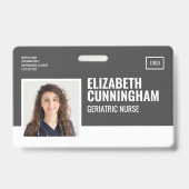 Rechteckige Logo-Kurze Foto-Barcode-ID Horizontal Ausweis (Vorderseite)