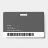 Rechteckige Logo-Kurze Foto-Barcode-ID Horizontal Ausweis (Rückseite)
