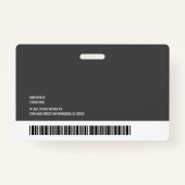 Rechteckige Logo-Kurze Foto-Barcode-ID Horizontal Ausweis (Rückseite)