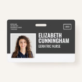 Rechteckige Logo-Kurze Foto-Barcode-ID Horizontal Ausweis (Vorderseite)