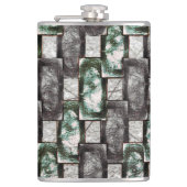 Rechteckige Plaques, geschnitzt und gefärbt, grau  Flachmann (Vorderseite)