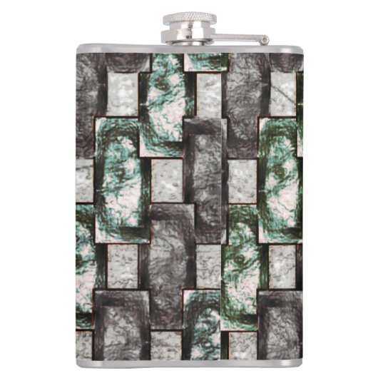 Rechteckige Plaques, geschnitzt und gefärbt, grau Flachmann (Rückseite)