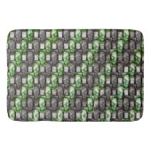 Rechteckige Schnitte und gefärbte, graugrüne Badematte (Vorderseite)