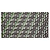 Rechteckige Schnitte und gefärbte, graugrüne Kissenbezug (Vorderseite-Links)