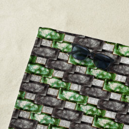 Rechteckige Schnitte und gefärbte, graugrüne Strandtuch