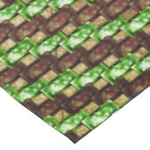 Rechteckige Schnitzereien und gepunktet, braun grü Tischdecke (Schrägansicht)