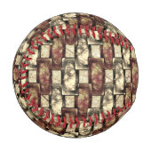 Rechteckige Schnitzereien und gepunktet, goldgelb Baseball (Vorderseite Links)