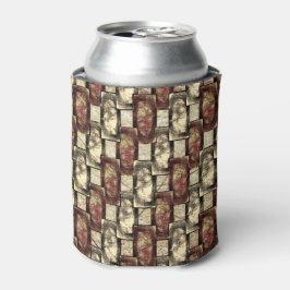 Rechteckige Schnitzereien und gepunktet, goldgelb Dosenkühler