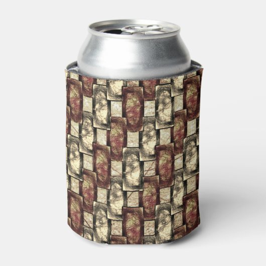 Rechteckige Schnitzereien und gepunktet, goldgelb Dosenkühler (Kanne Vorderseite)