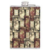 Rechteckige Schnitzereien und gepunktet, goldgelb Flachmann (Rückseite)