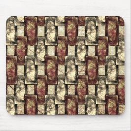 Rechteckige Schnitzereien und gepunktet, goldgelb Mousepad