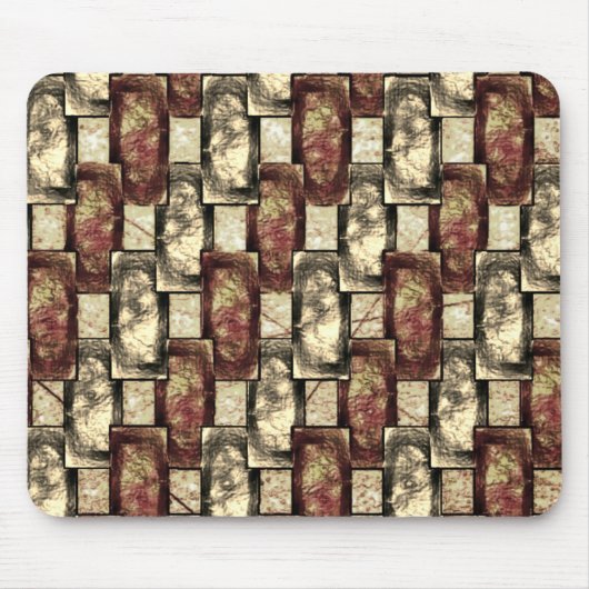 Rechteckige Schnitzereien und gepunktet, goldgelb Mousepad (Vorne)