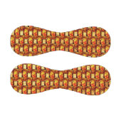 Rechteckige Teller, geschnitzt und farbig, orange Baseball (Paneele)