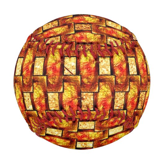 Rechteckige Teller, geschnitzt und farbig, orange Baseball (Rückseite)