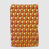 Rechteckige Teller, geschnitzt und farbig, orange Golfhandtuch (Vorderseite)