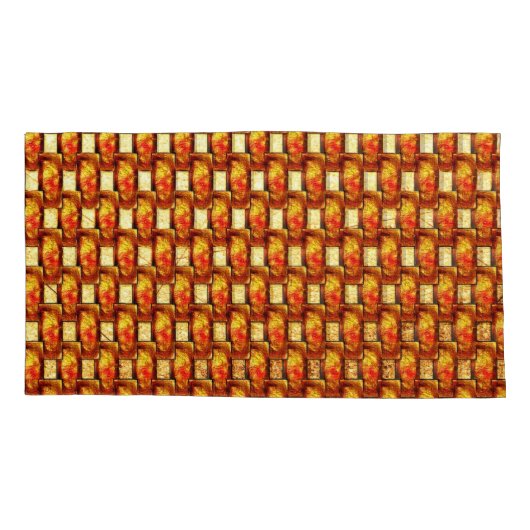 Rechteckige Teller, geschnitzt und farbig, orange Kissenbezug (Rückseite-Links)