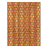 Rechteckige Teller, geschnitzt und farbig, orange Tischdecke (Vorderseite)