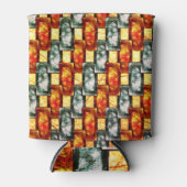 Rechteckige Teller geschnitzt und gefärbt, grün ro Dosenkühler (Vorderseite)