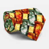 Rechteckige Teller geschnitzt und gefärbt, grün ro Krawatte (Gerollt)