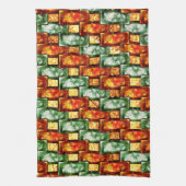 Rechteckige Teller, geschnitzt und gefärbt, rot gr Geschirrtuch (Vertikal)