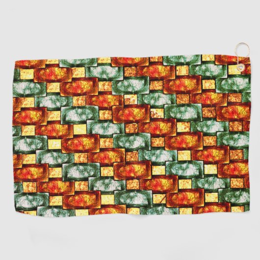 Rechteckige Teller, geschnitzt und gefärbt, rot gr Golfhandtuch (Horizontal)