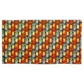 Rechteckige Teller, geschnitzt und gefärbt, rot gr Kissenbezug (Vorderseite-Links)