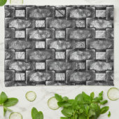 Rechteckige Teller geschnitzt und gefärbt, schwarz Geschirrtuch (Gefaltet)