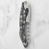 Rechteckige Teller geschnitzt und gefärbt, schwarz Kellnermesser (Rückseite)