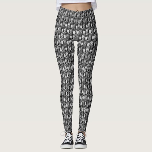 Rechteckige Teller geschnitzt und gefärbt, schwarz Leggings (Vorderseite)