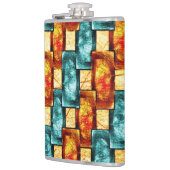 Rechteckige Teller, geschnitzt und gefärbt, Zyanor Flachmann (Links)