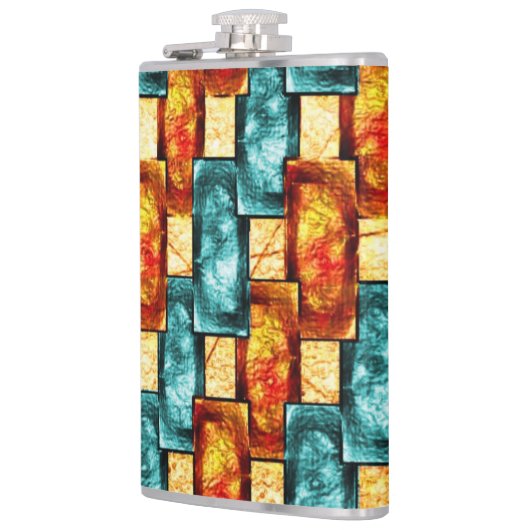 Rechteckige Teller, geschnitzt und gefärbt, Zyanor Flachmann (Links)