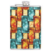 Rechteckige Teller, geschnitzt und gefärbt, Zyanor Flachmann (Vorderseite)