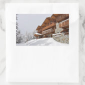 Rechteckiger Aufkleber des Skiortchalets (Tasche)