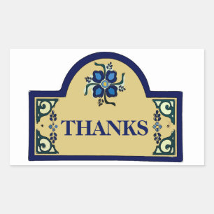 Rechteckiger Aufkleber für französische Zeichen