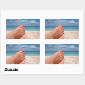 rechteckiger Aufkleber für Sommerferien (Blatt)