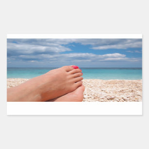 rechteckiger Aufkleber für Sommerferien